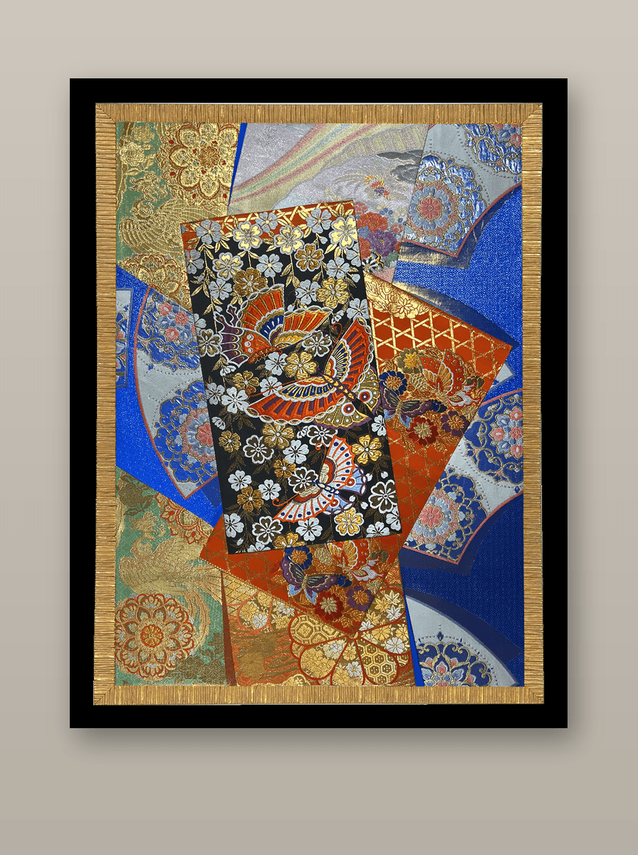 Butterfly collection gold-thread obi artwork No.02, framed (Other)