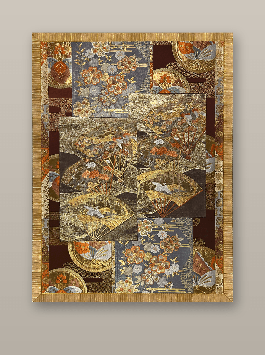 Koto collection gold-thread obi artwork No.03, framed (Other)