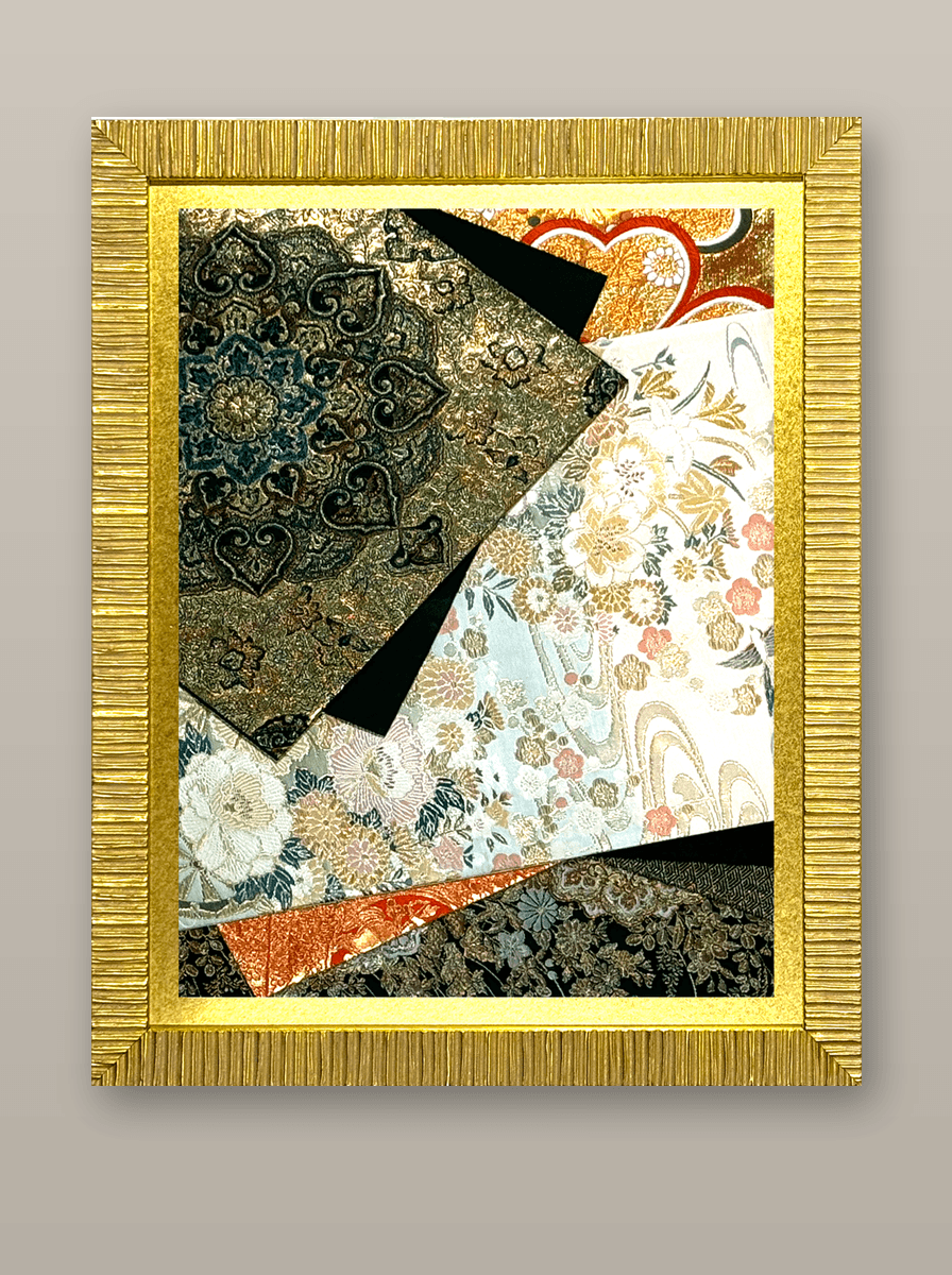 Shōsō-in collection gold-thread obi artwork No.05, framed (Medium)