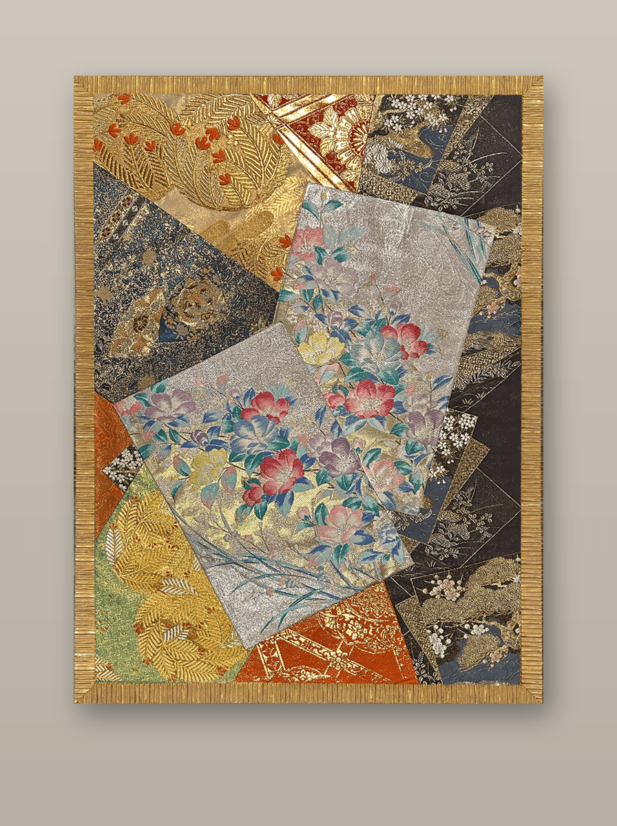 Botanical collection gold-thread obi artwork No.03, framed (Other)