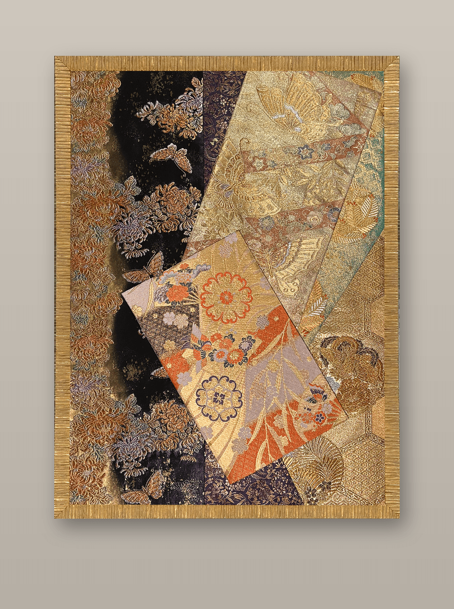 Butterfly collection gold-thread obi artwork No.03, framed (Other)