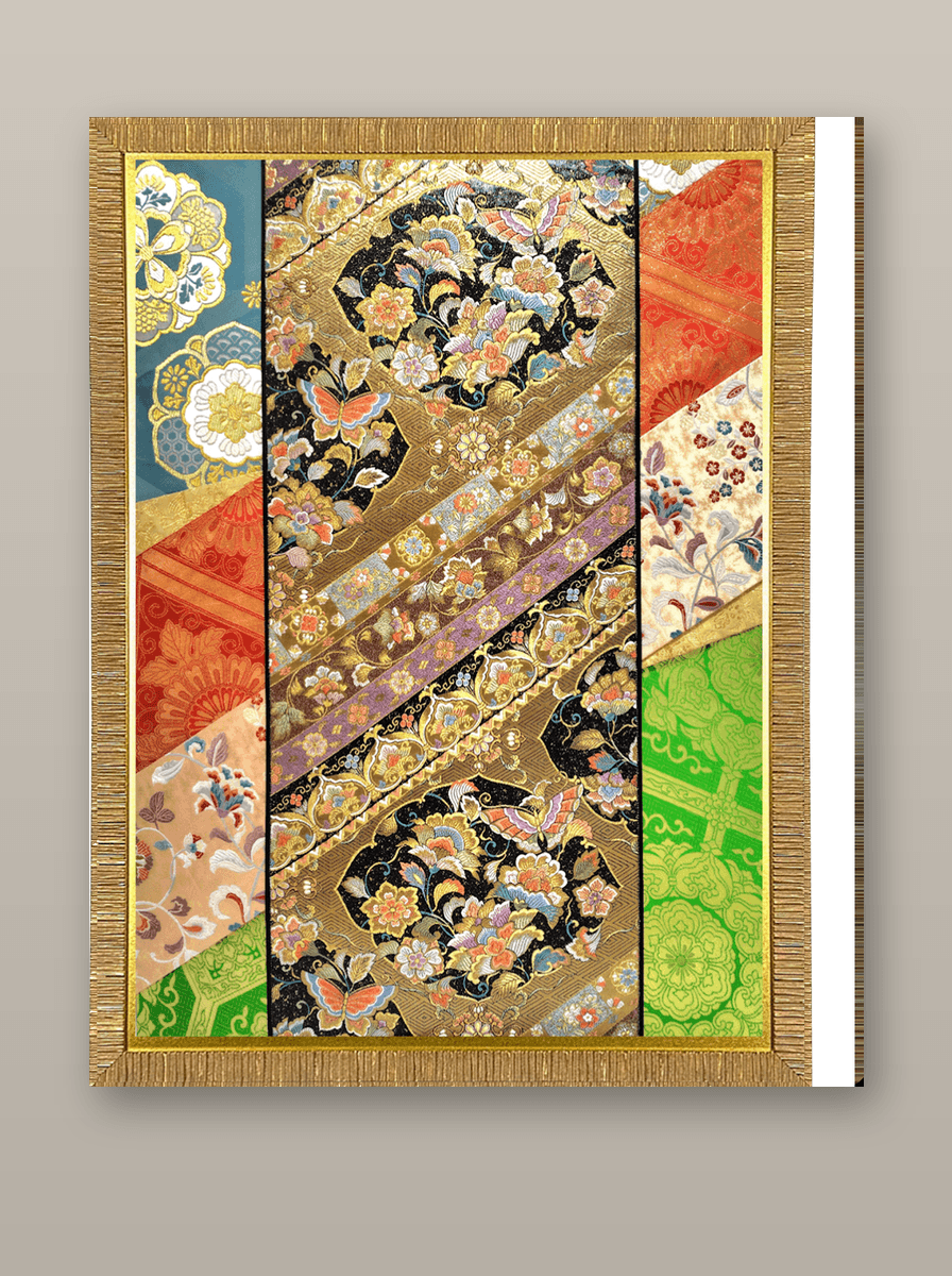 Butterfly collection gold-thread obi artwork No.08, framed (Large)