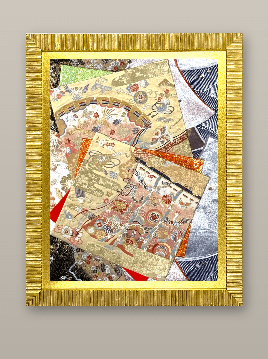 Koto collection gold-thread obi artwork No.08, framed (Large)